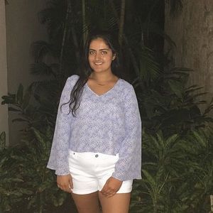 LONG SLEEVE PRINTED FLORAL BLOUSE